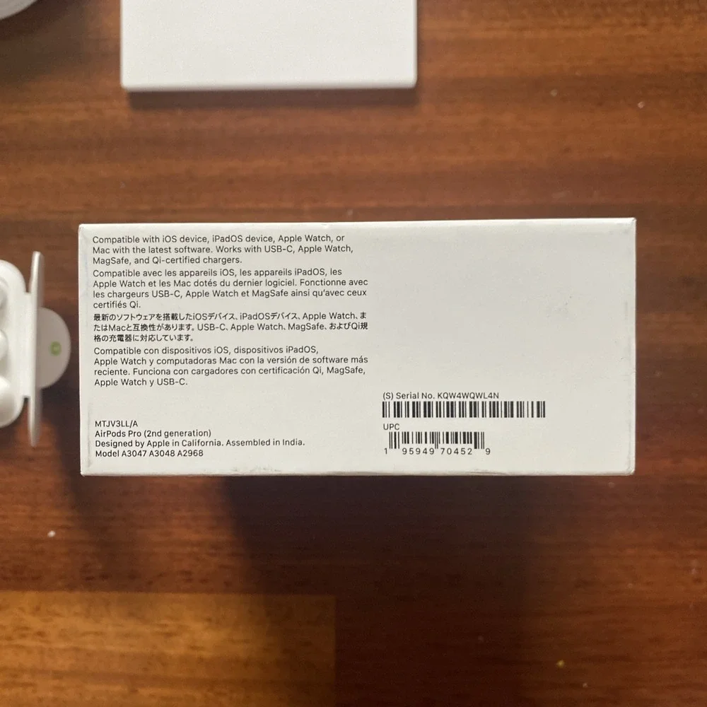 Original Apple AirPods Pro 2nd Generation - Box, Manual, Cord, Tips / No AirPods